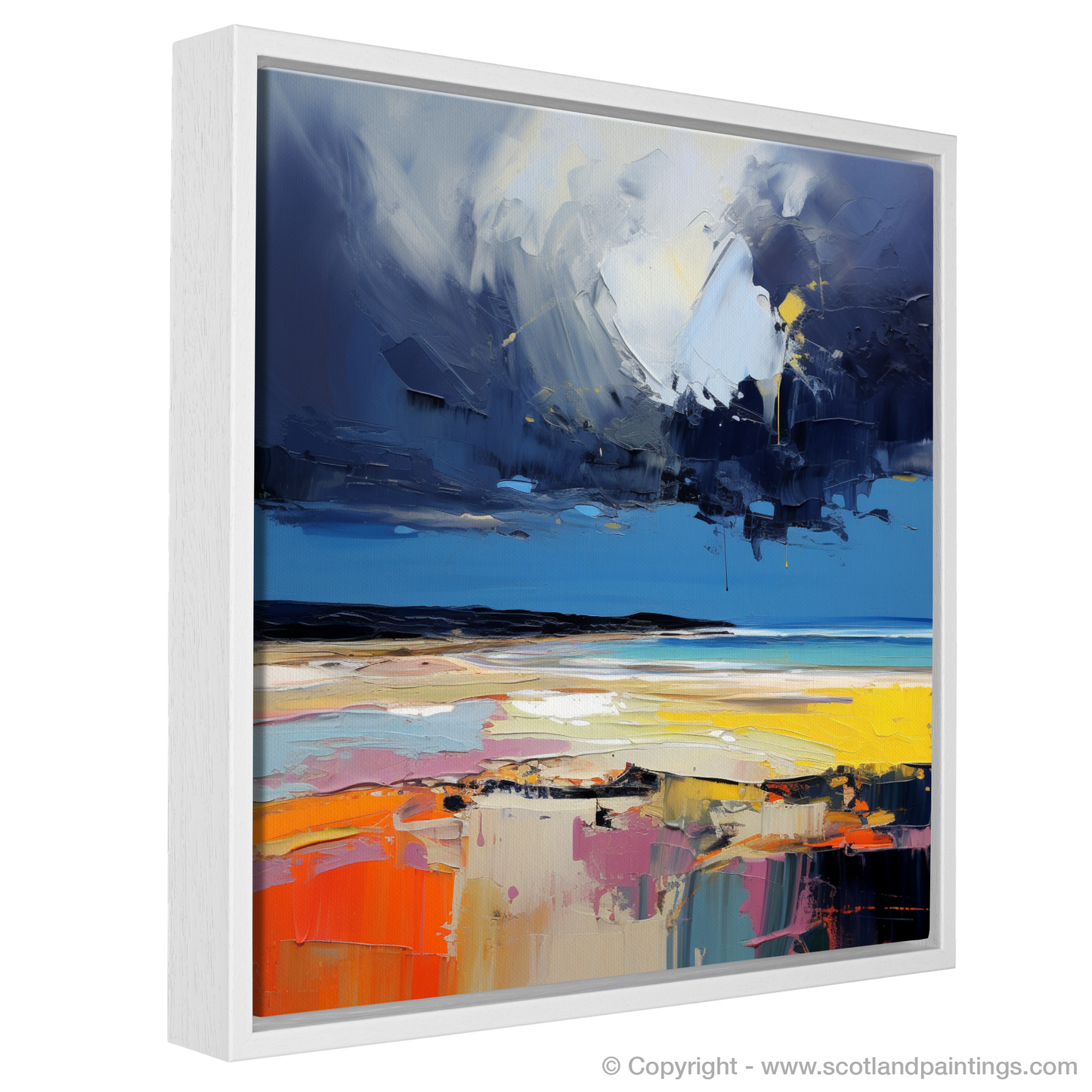 Painting and Art Print of West Sands with a stormy sky entitled "Storm's Ballet on West Sands Beach".