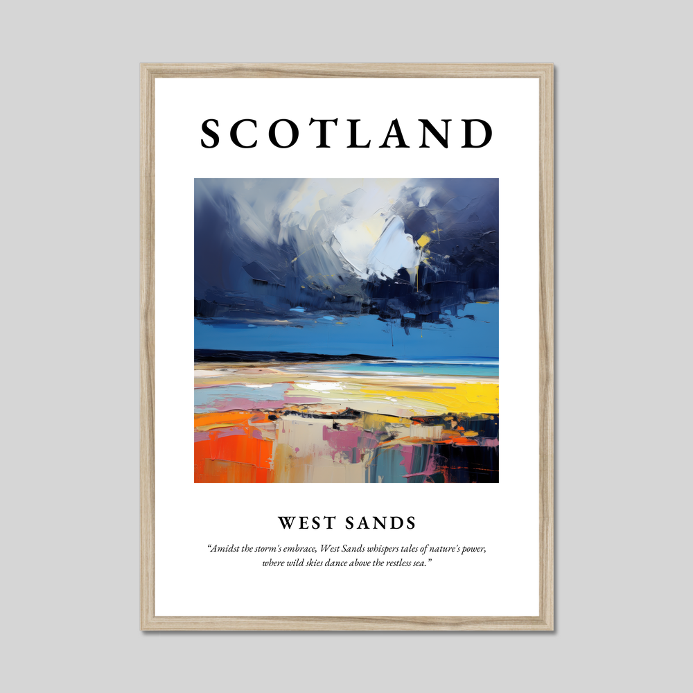 Poster in a natural frame with the word Scotland