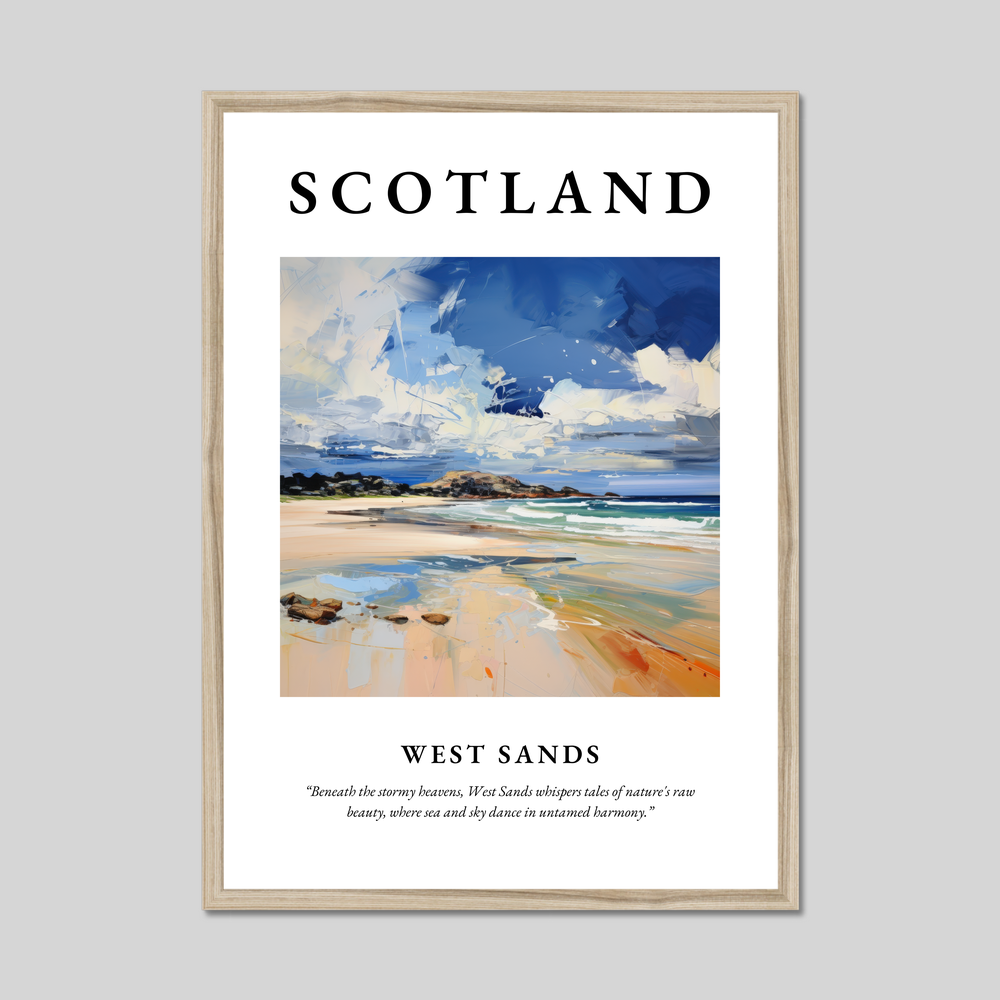 Poster in a natural frame with the word Scotland