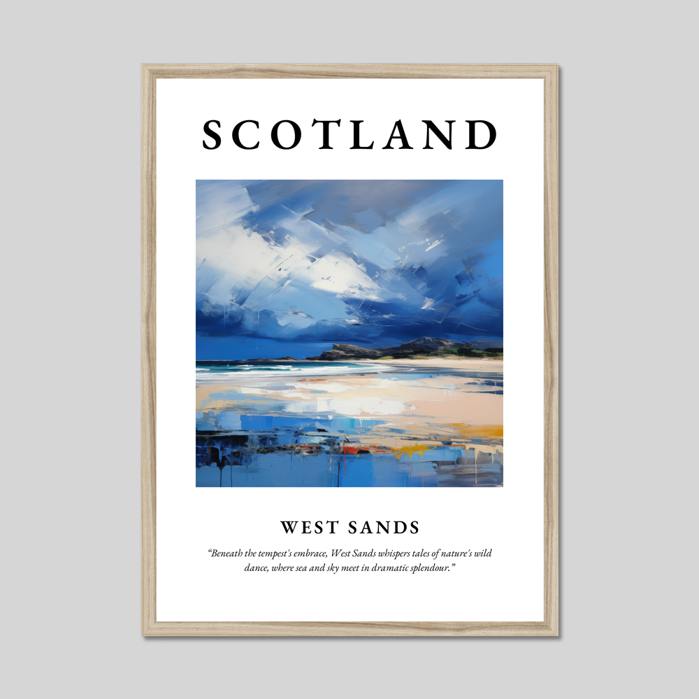 Poster in a natural frame with the word Scotland