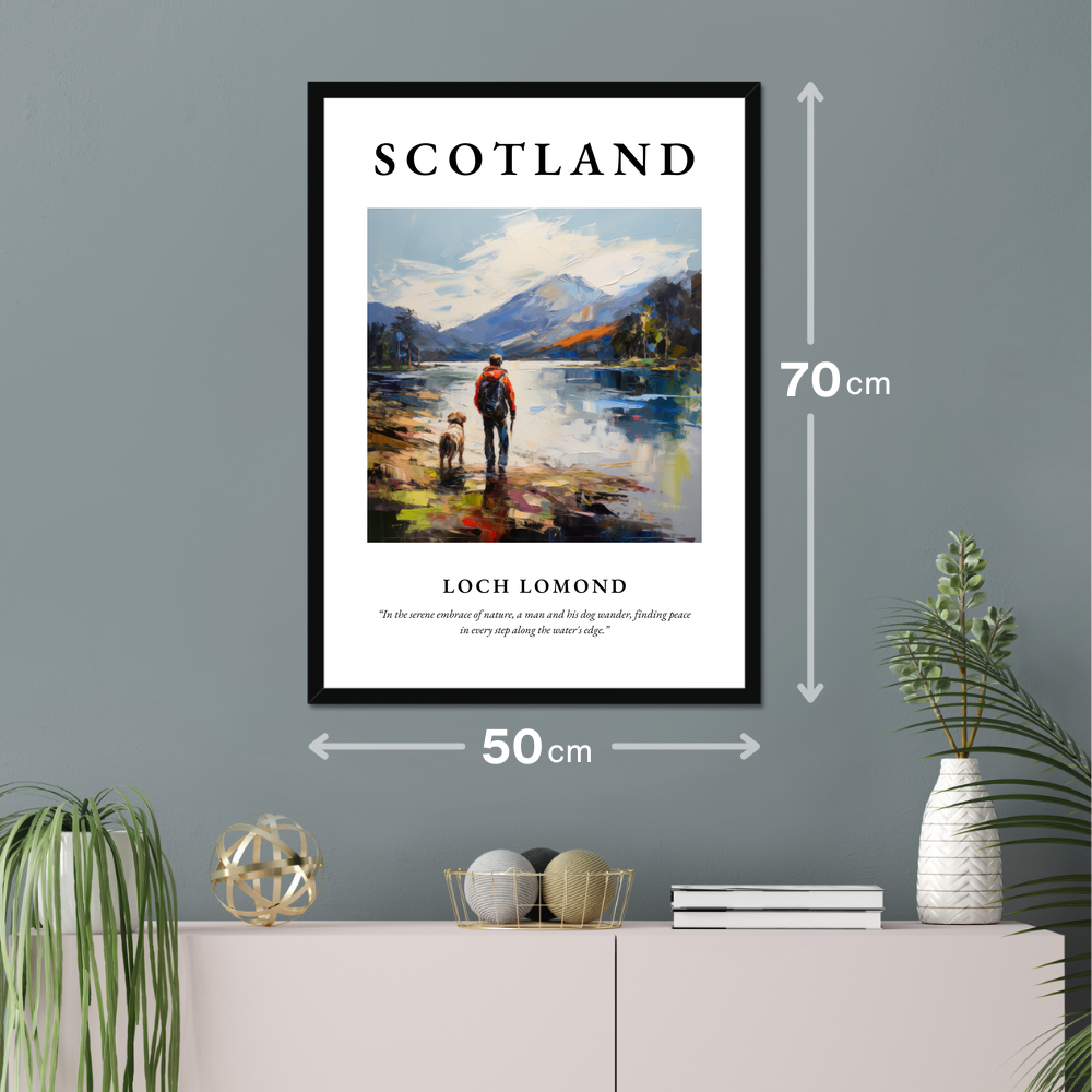 Poster of Loch Lomond hanging on a wall