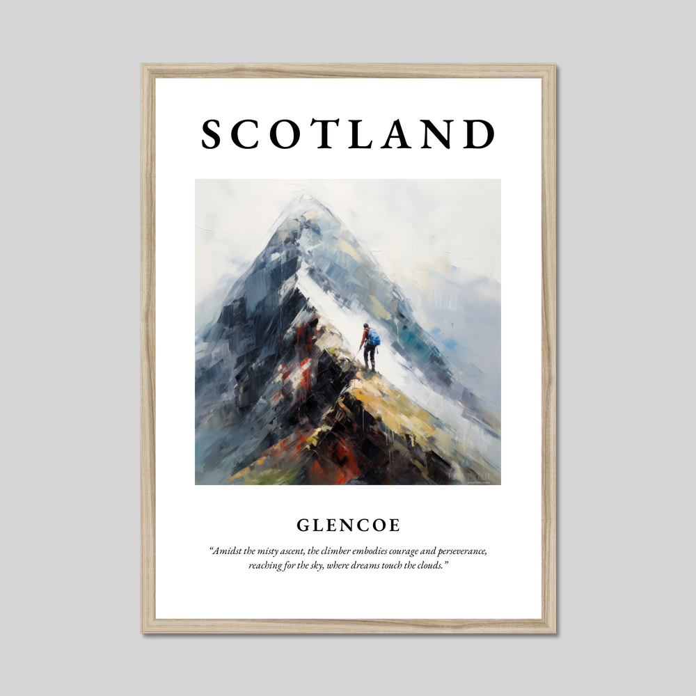 Poster in a natural frame with the word Scotland