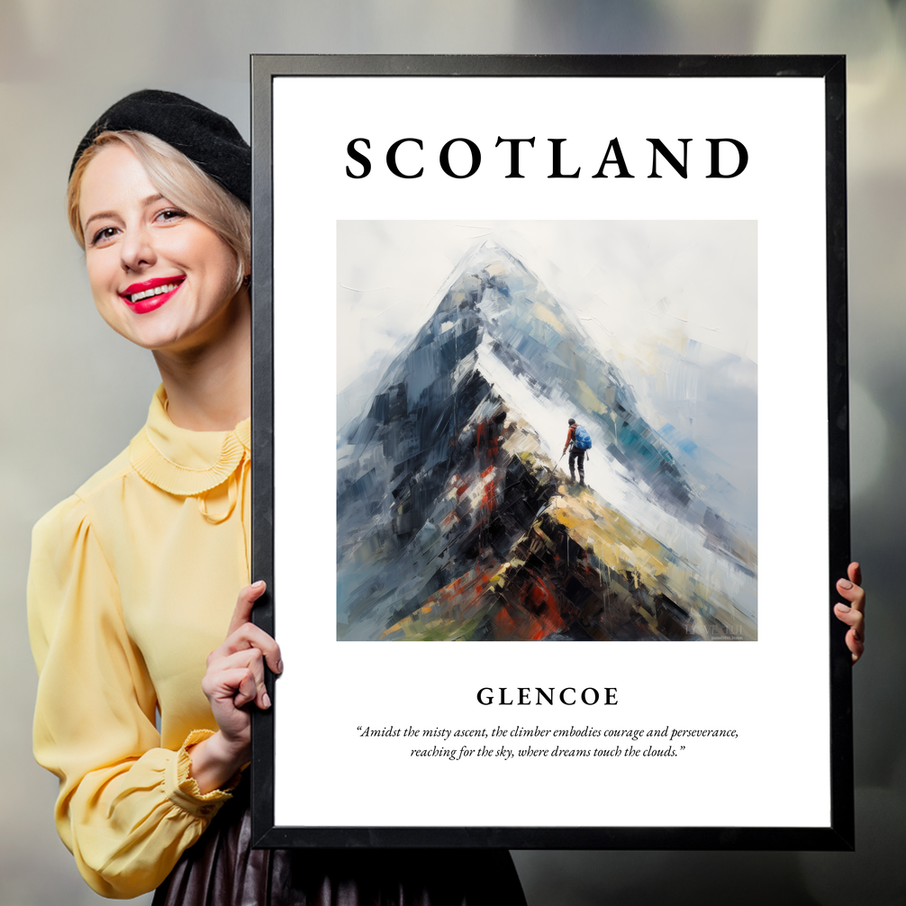 Person holding a poster of Glencoe