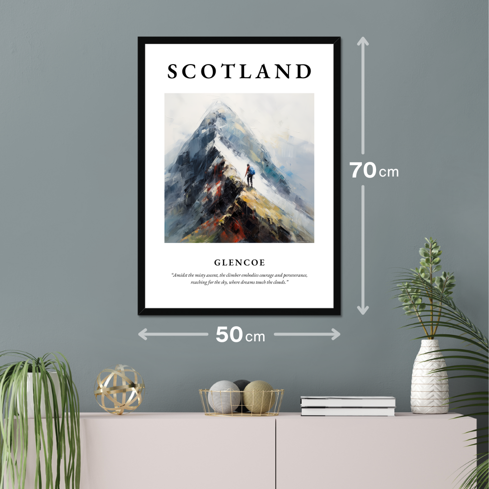 Poster of Glencoe hanging on a wall