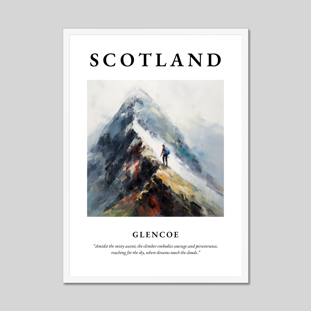 Poster in a white frame with the word Scotland