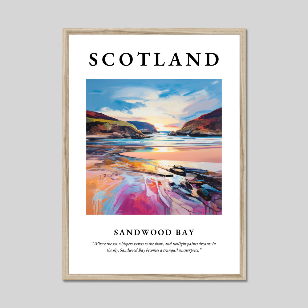 Poster in a natural frame with the word Scotland