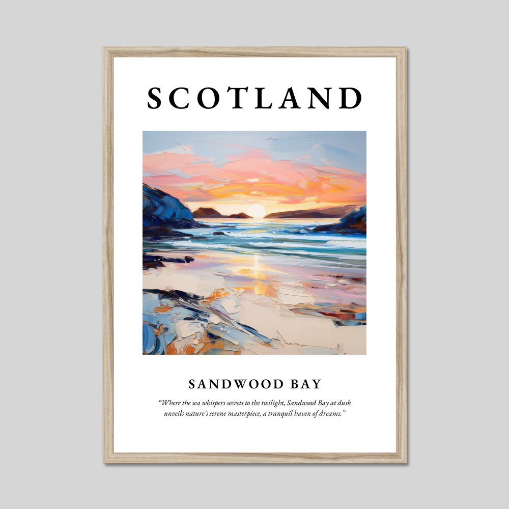 Poster in a natural frame with the word Scotland