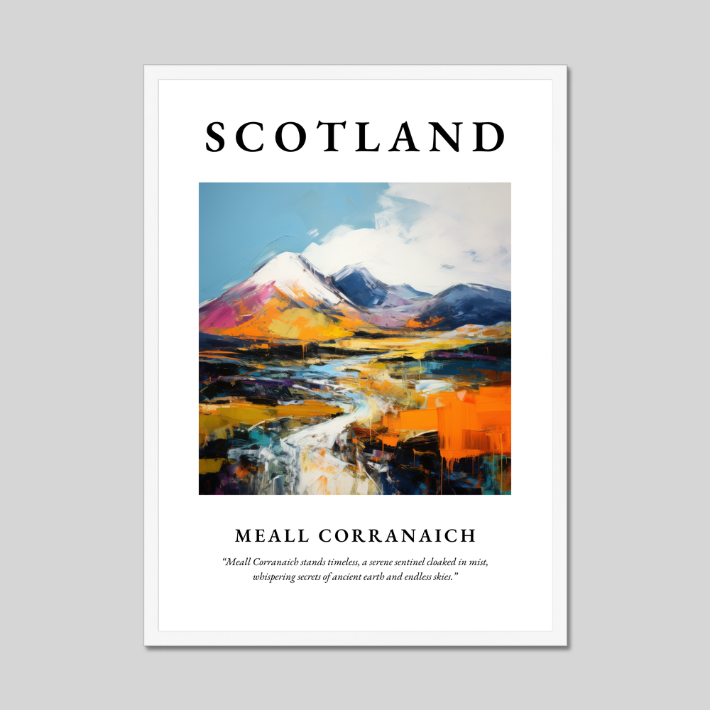 Poster in a white frame with the word Scotland