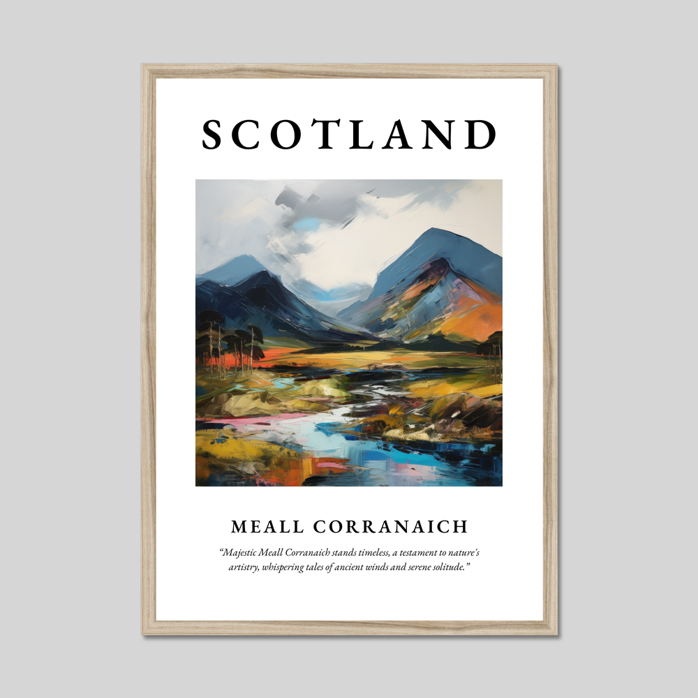 Poster in a natural frame with the word Scotland