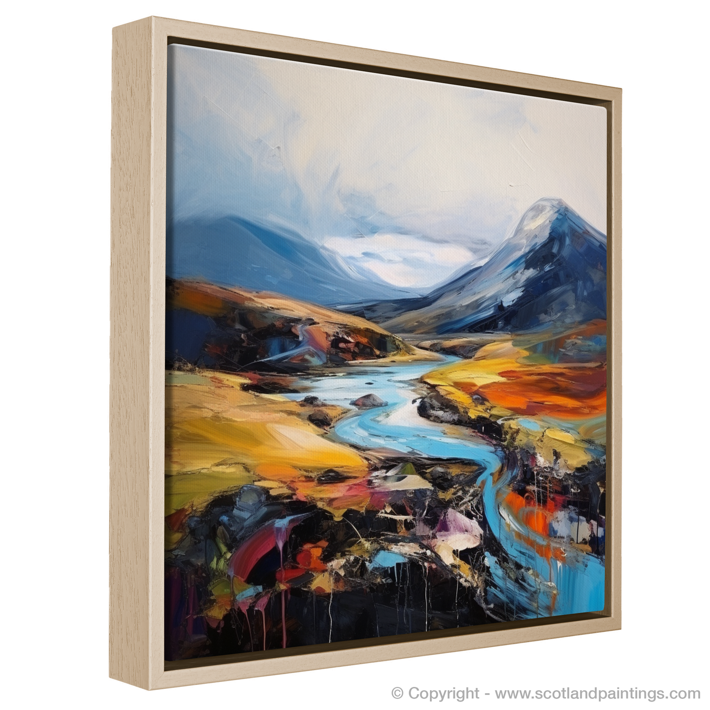 Painting and Art Print of Meall Corranaich. Wild Embrace of Meall Corranaich: An Expressionist Ode to Scottish Munros.