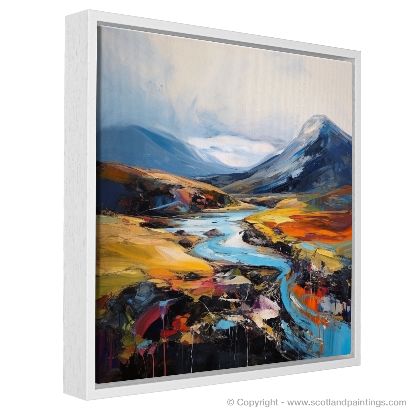 Painting and Art Print of Meall Corranaich. Wild Embrace of Meall Corranaich: An Expressionist Ode to Scottish Munros.