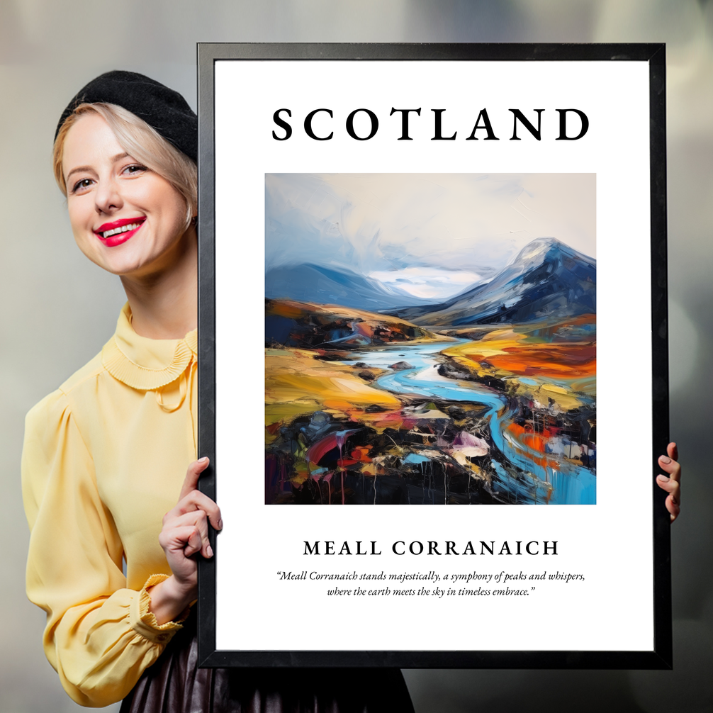 Person holding a poster of Meall Corranaich