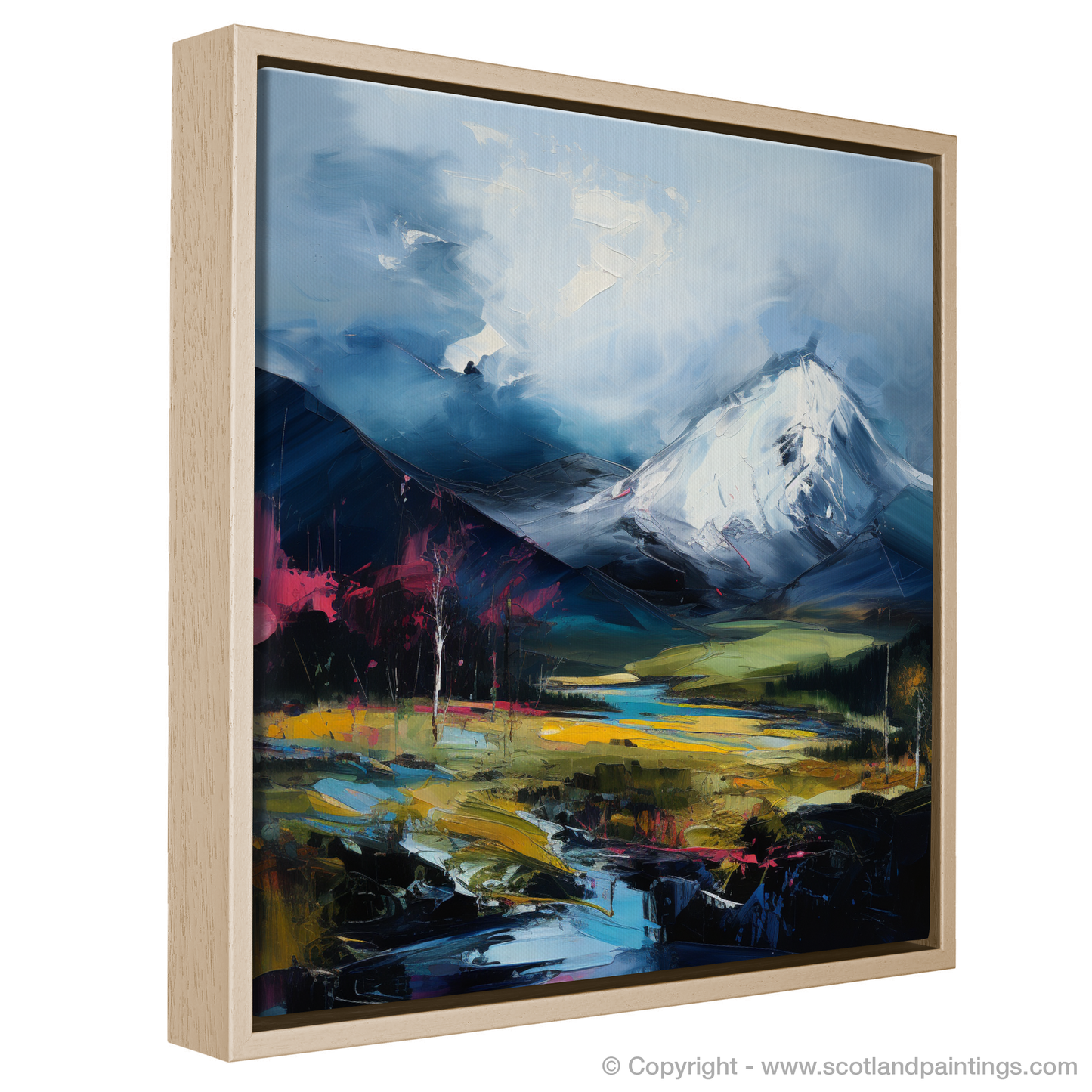 Painting and Art Print of Meall Corranaich entitled "Majestic Meall Corranaich: An Expressionist Ode to Scottish Wilderness".