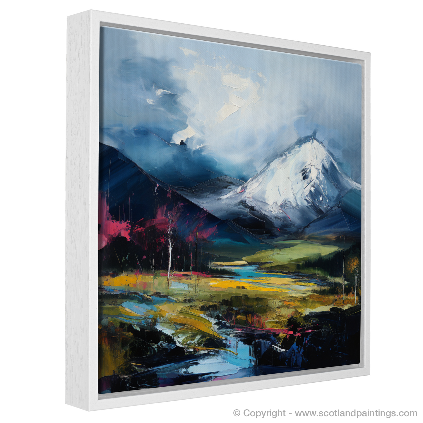 Painting and Art Print of Meall Corranaich entitled "Majestic Meall Corranaich: An Expressionist Ode to Scottish Wilderness".