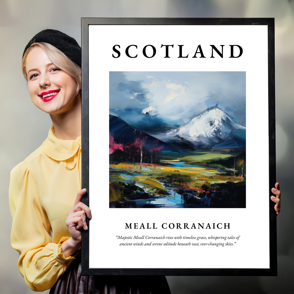 Person holding a poster of Meall Corranaich