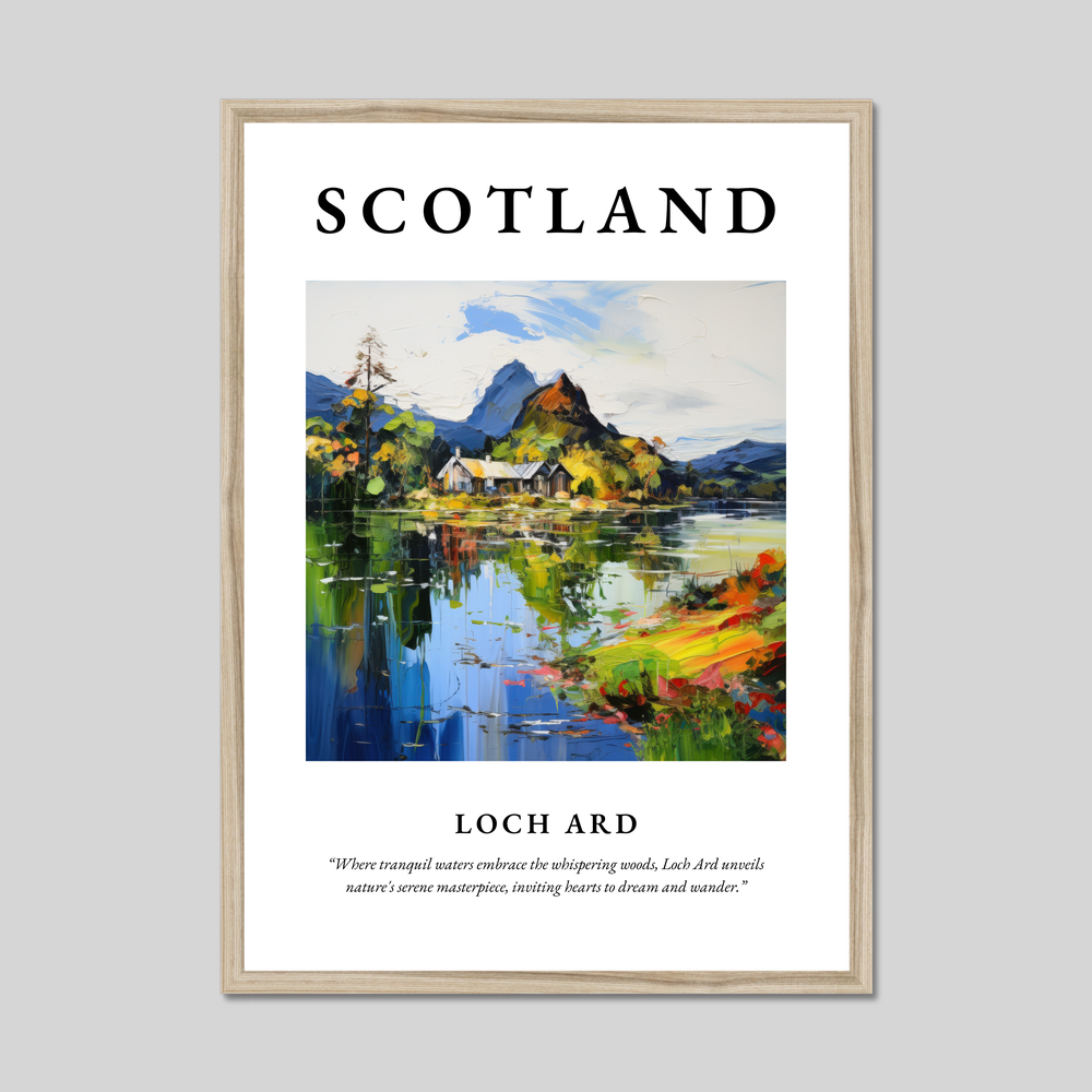 Poster in a natural frame with the word Scotland