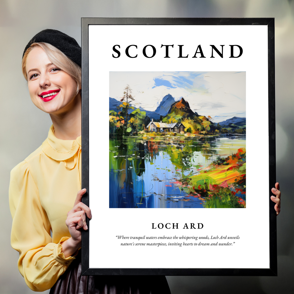 Person holding a poster of Loch Ard