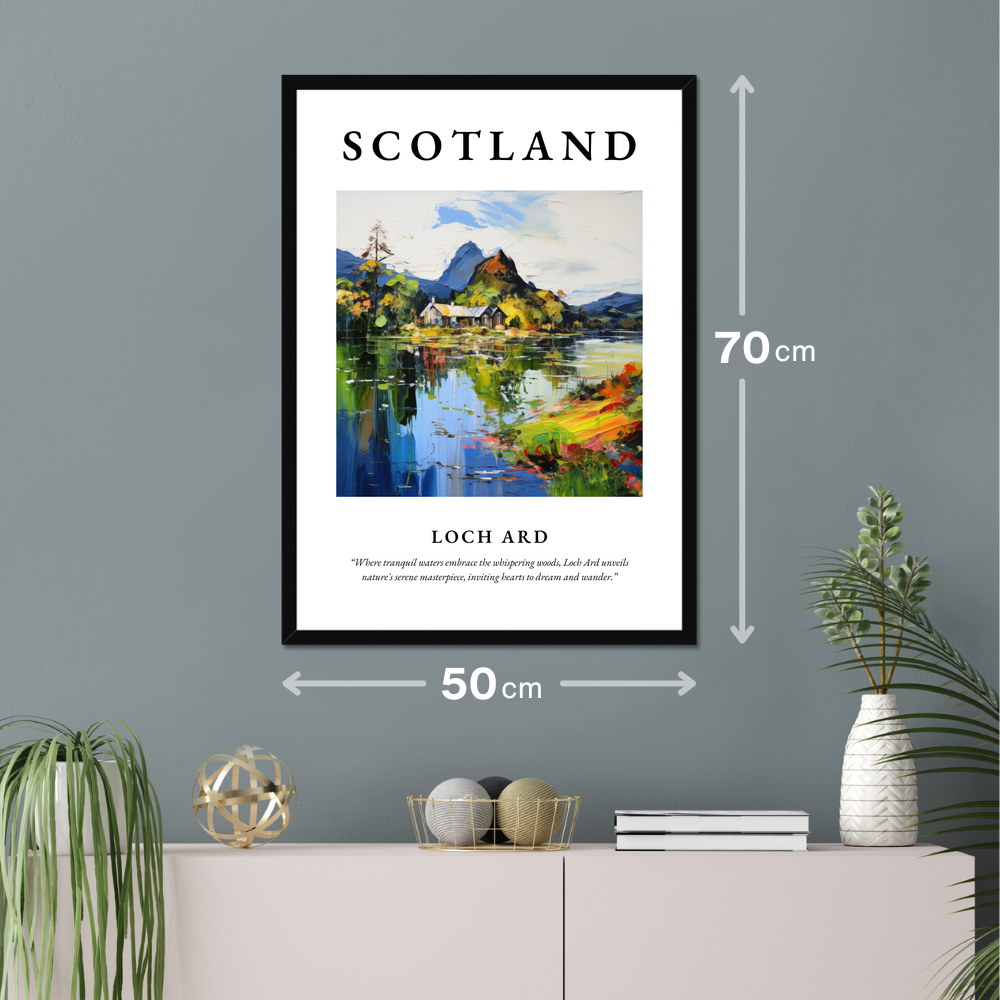 Poster of Loch Ard hanging on a wall