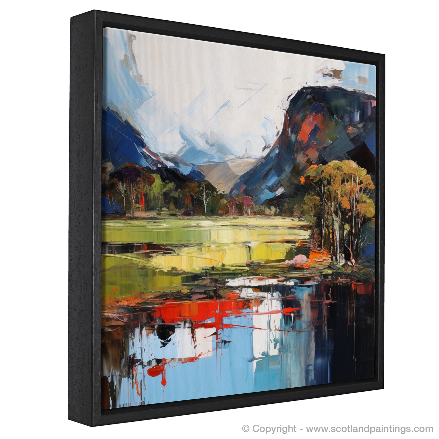 Painting and Art Print of Loch Ard, Stirling entitled "Loch Ard Serenade: An Expressionist Ode to the Scottish Highlands".