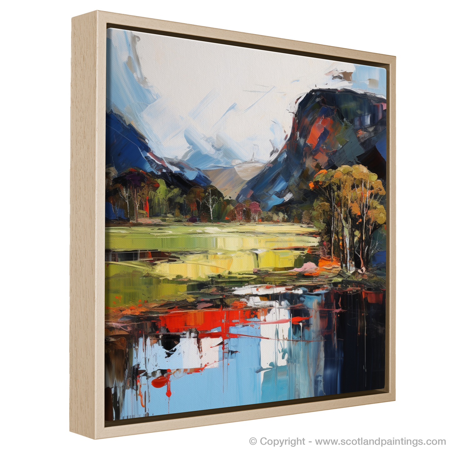 Painting and Art Print of Loch Ard, Stirling entitled "Loch Ard Serenade: An Expressionist Ode to the Scottish Highlands".