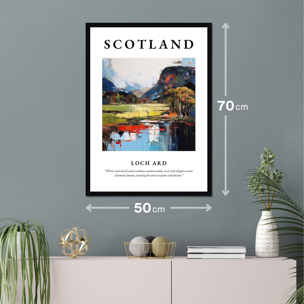 Poster of Loch Ard hanging on a wall