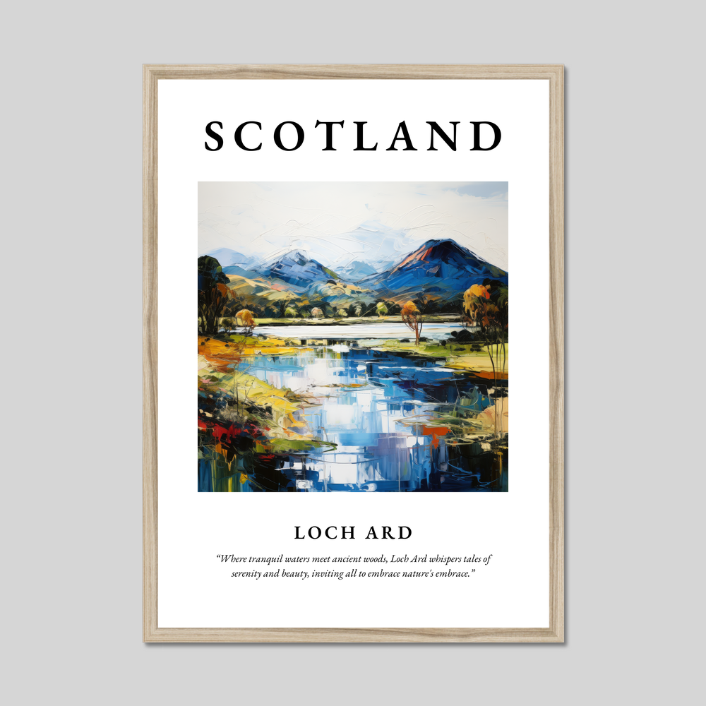 Poster in a natural frame with the word Scotland