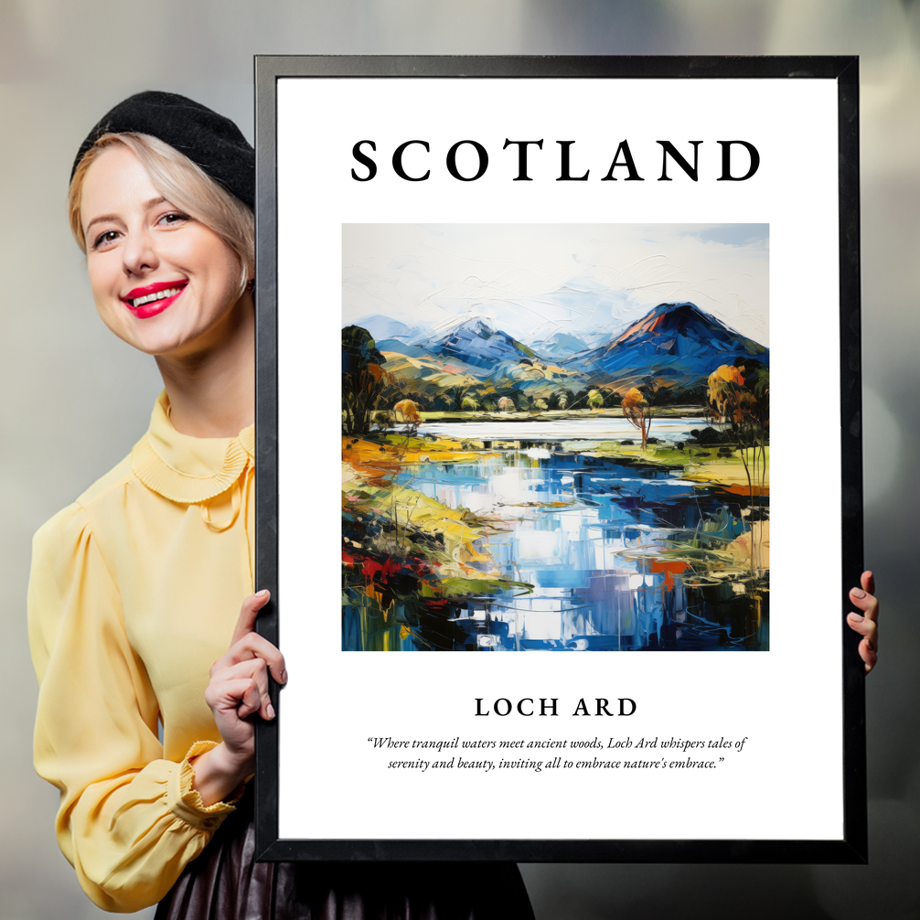 Person holding a poster of Loch Ard