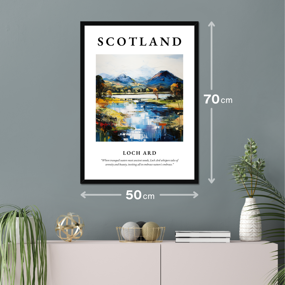 Poster of Loch Ard hanging on a wall