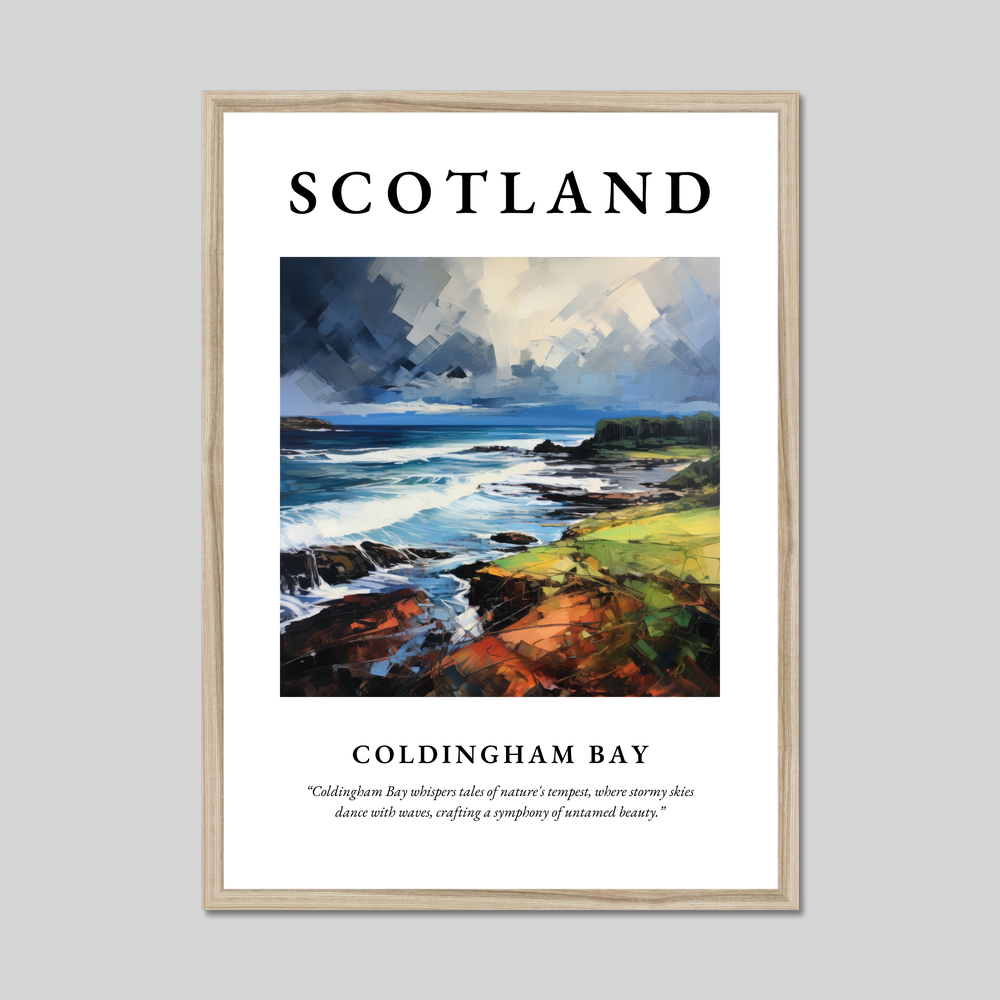 Poster in a natural frame with the word Scotland