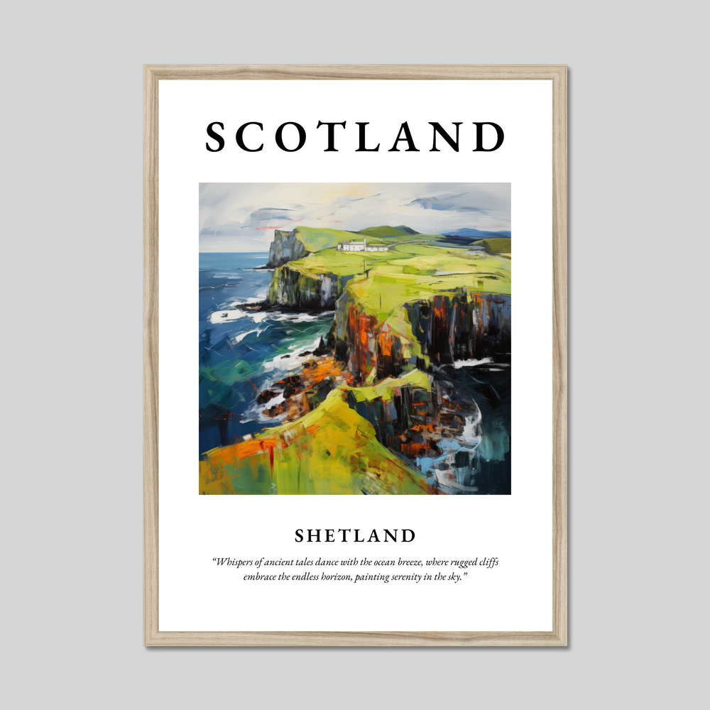 Poster in a natural frame with the word Scotland