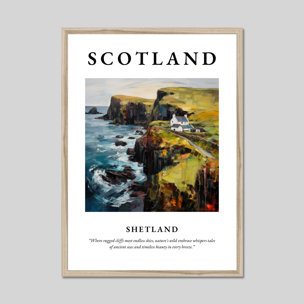 Poster in a natural frame with the word Scotland