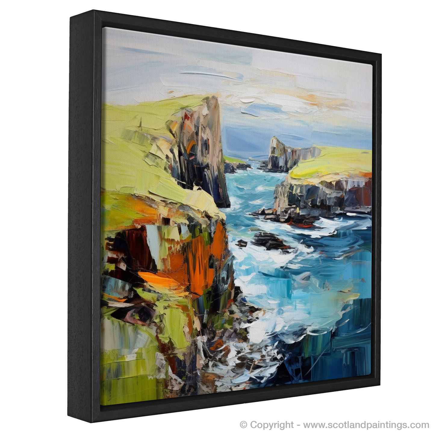 Painting and Art Print of Shetland, North of mainland Scotland. Shetland's Untamed Majesty.