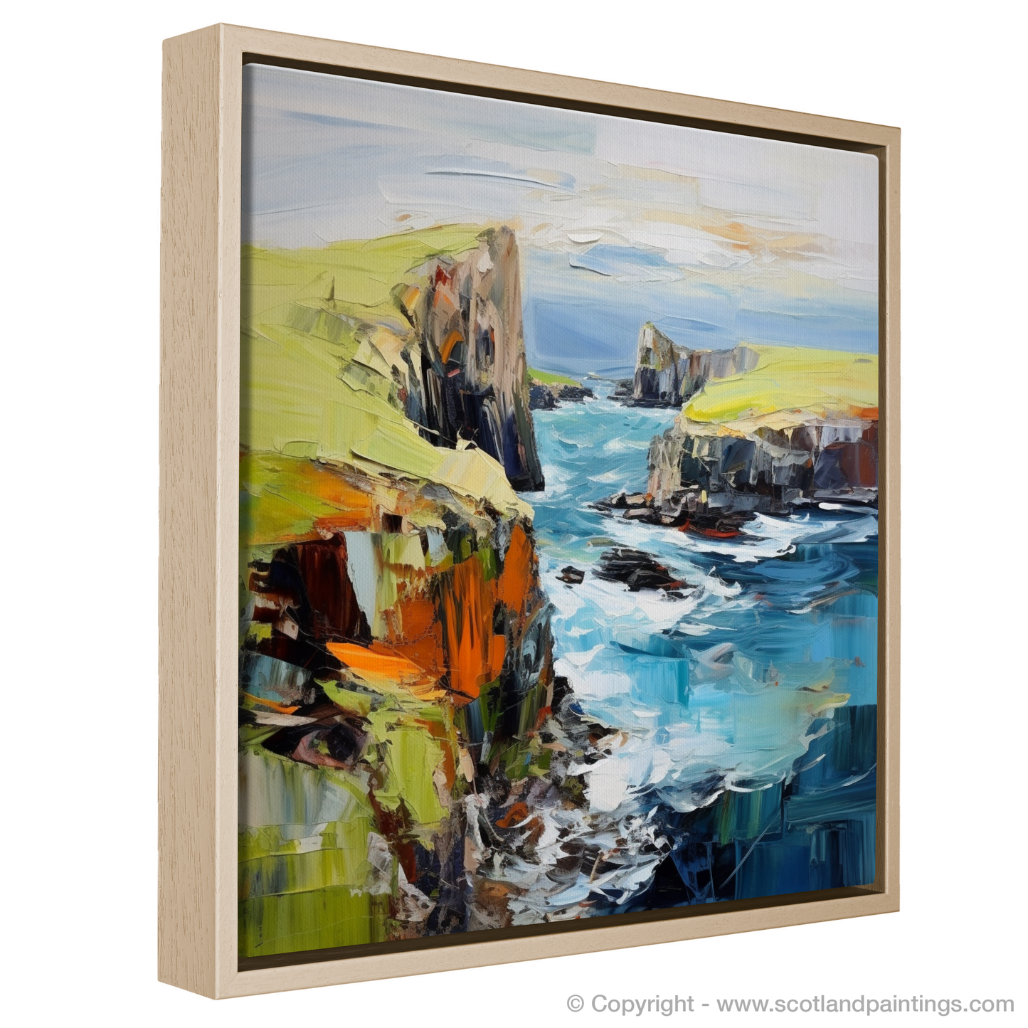 Painting and Art Print of Shetland, North of mainland Scotland. Shetland's Untamed Majesty.