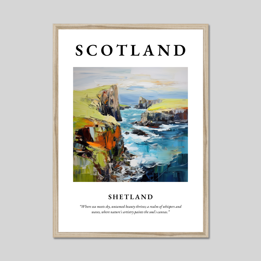 Poster in a natural frame with the word Scotland