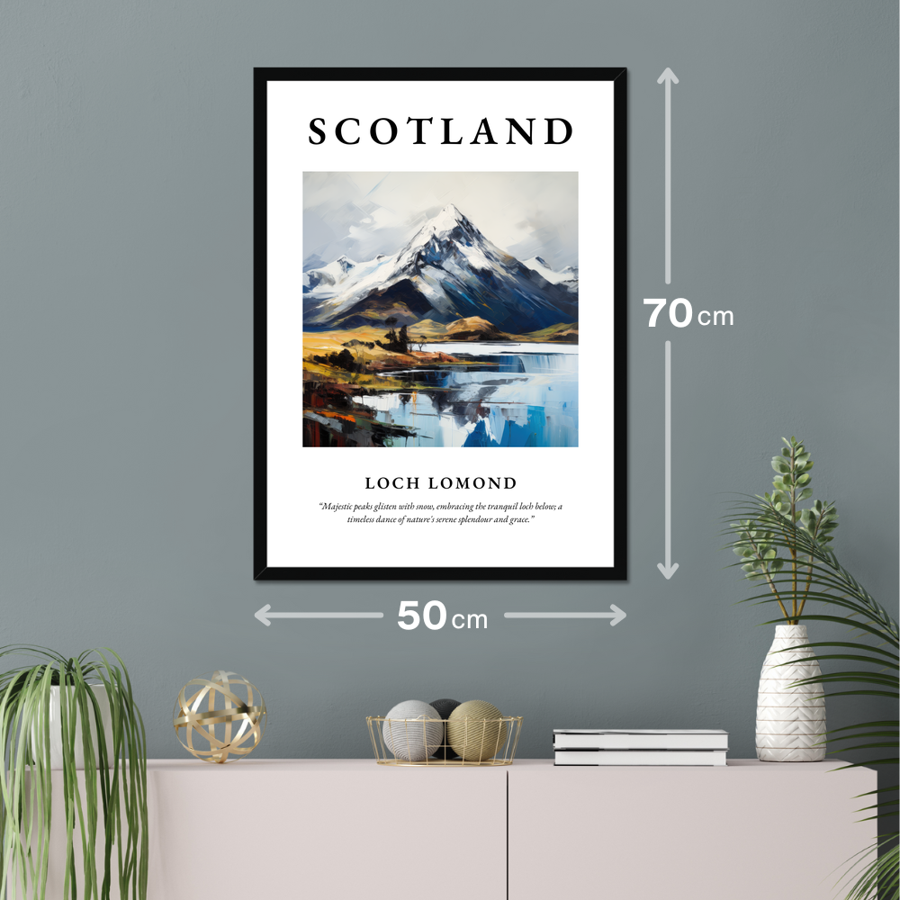 Poster of Loch Lomond hanging on a wall