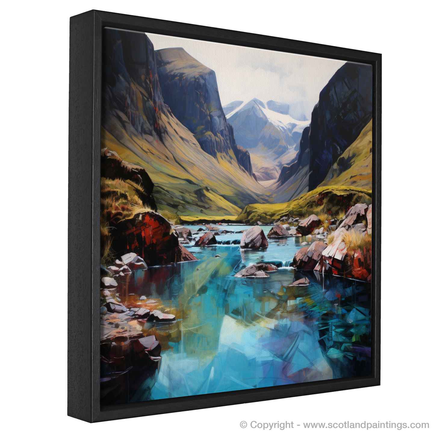 Painting and Art Print of The Fairy Pools, Isle of Skye entitled "Untamed Majesty: The Fairy Pools of Skye".