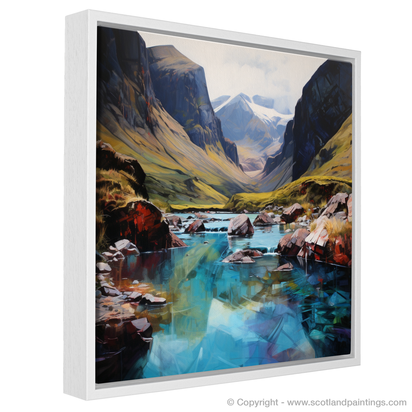 Painting and Art Print of The Fairy Pools, Isle of Skye entitled "Untamed Majesty: The Fairy Pools of Skye".