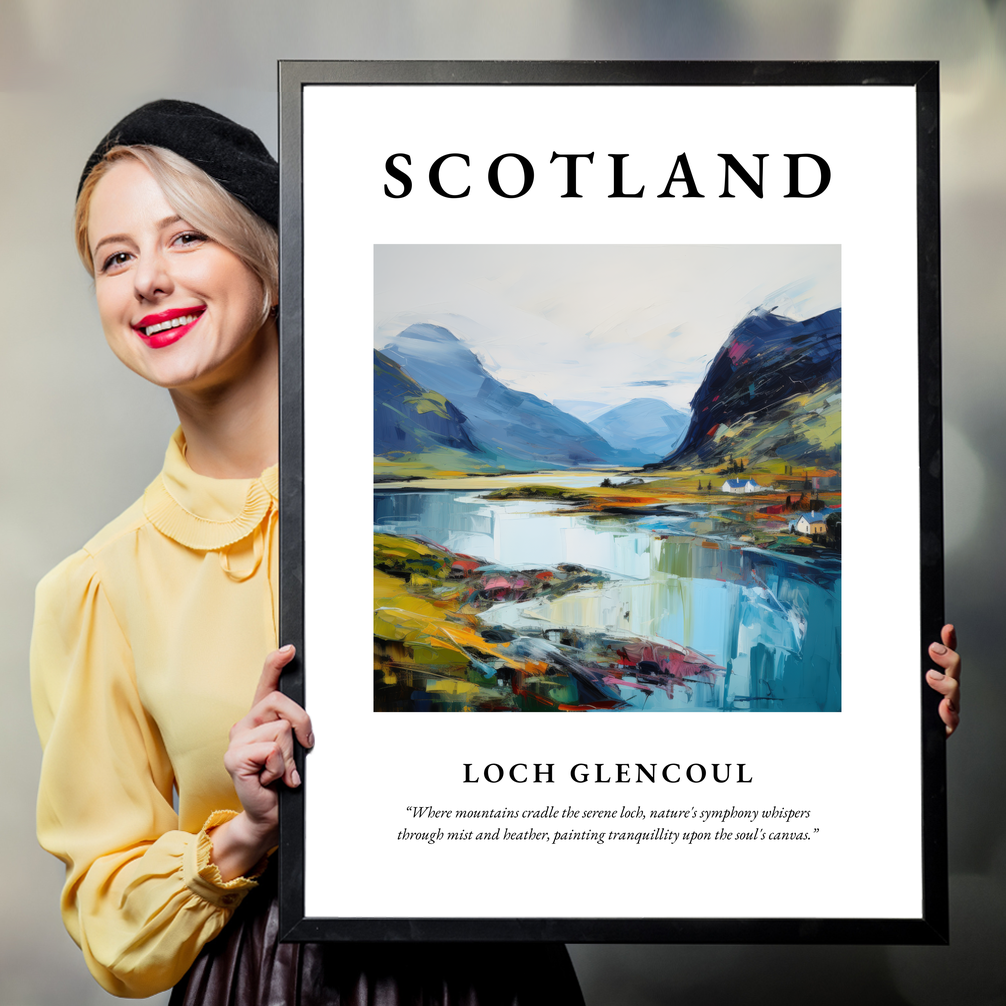 Person holding a poster of Loch Glencoul