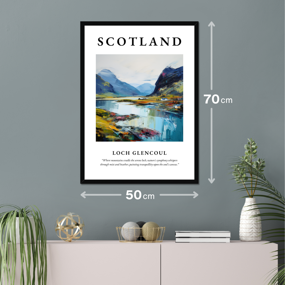 Poster of Loch Glencoul hanging on a wall