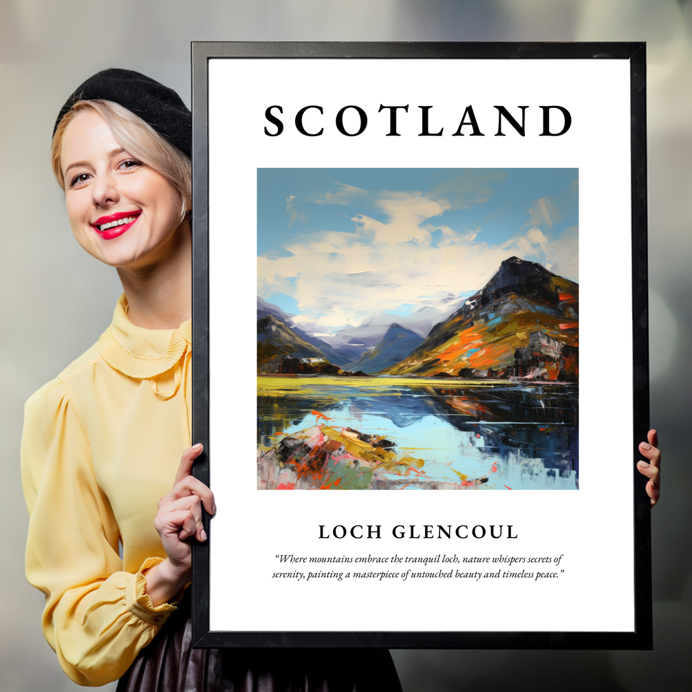 Person holding a poster of Loch Glencoul