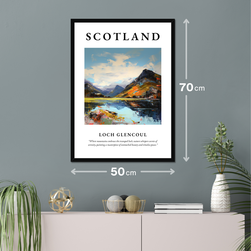 Poster of Loch Glencoul hanging on a wall