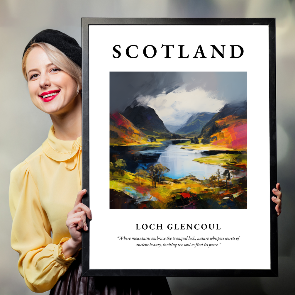 Person holding a poster of Loch Glencoul