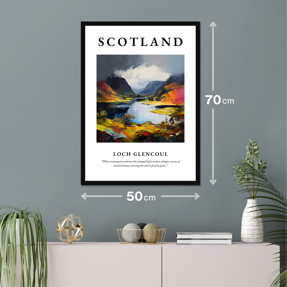 Poster of Loch Glencoul hanging on a wall