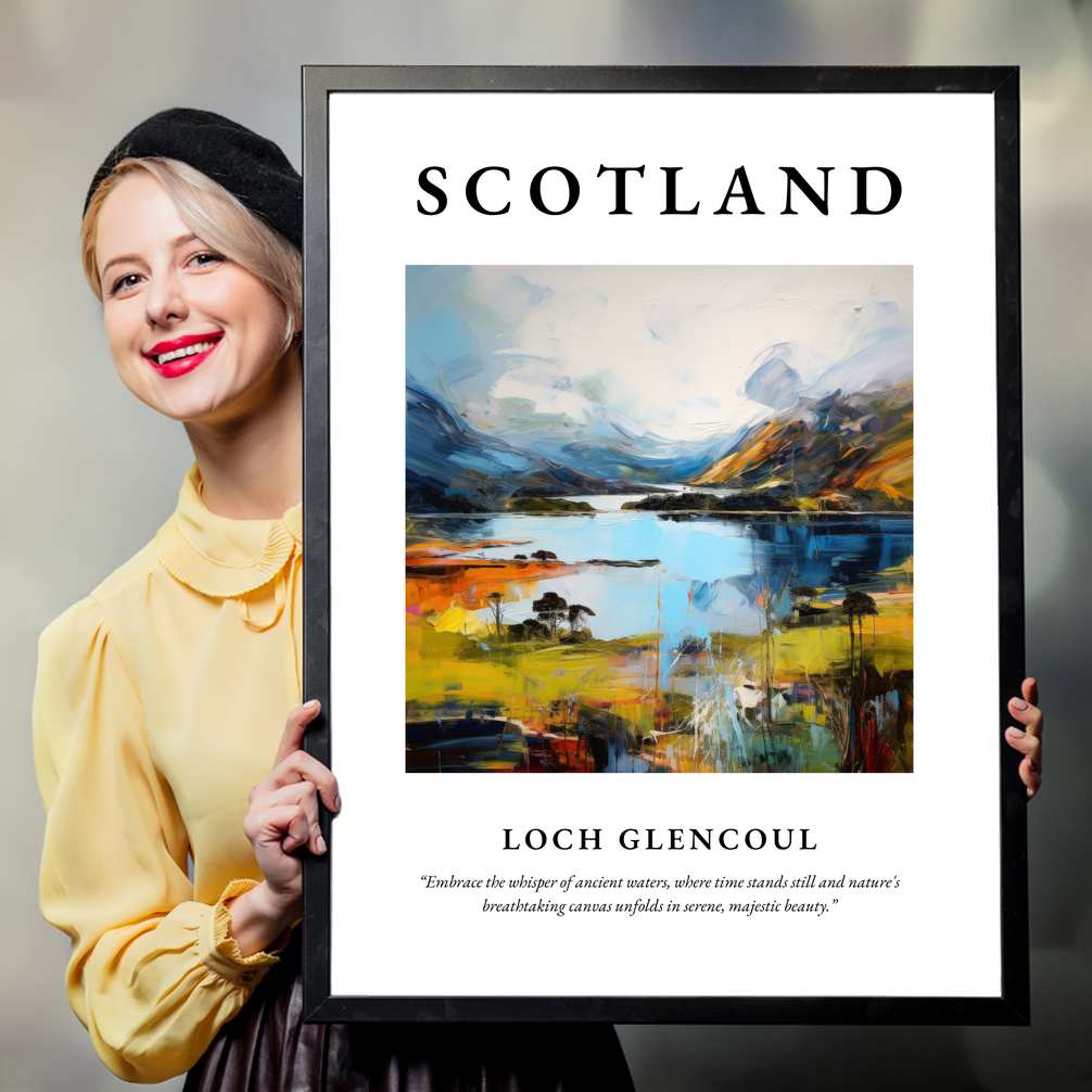 Person holding a poster of Loch Glencoul