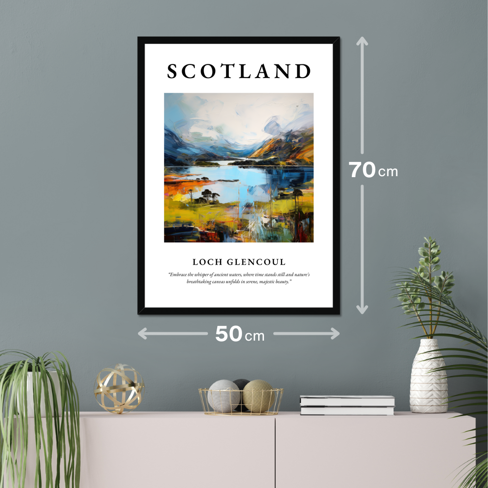 Poster of Loch Glencoul hanging on a wall