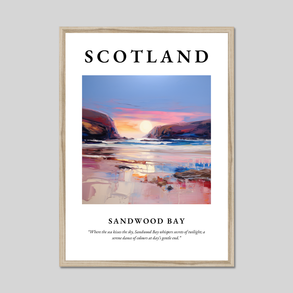 Poster in a natural frame with the word Scotland