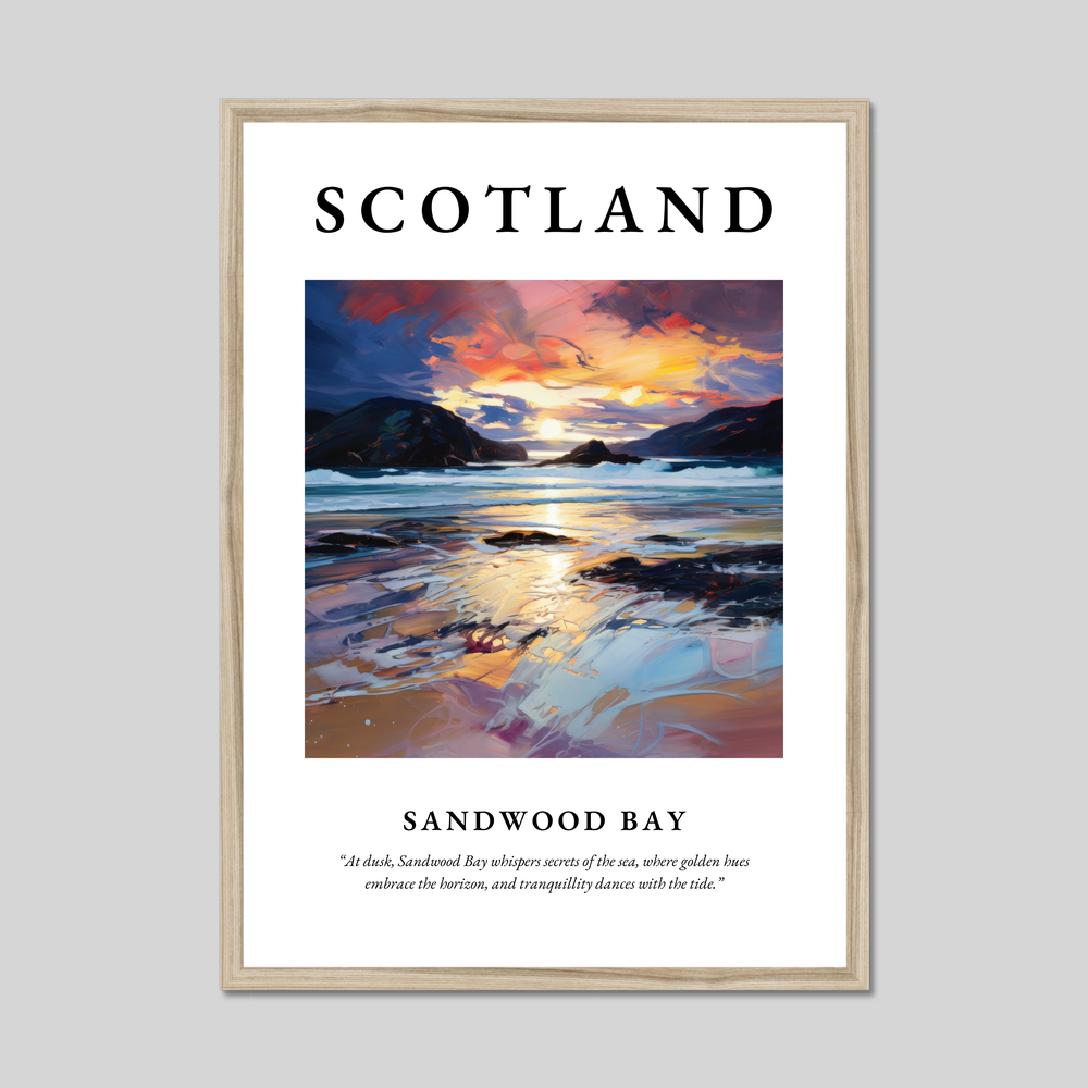 Poster in a natural frame with the word Scotland