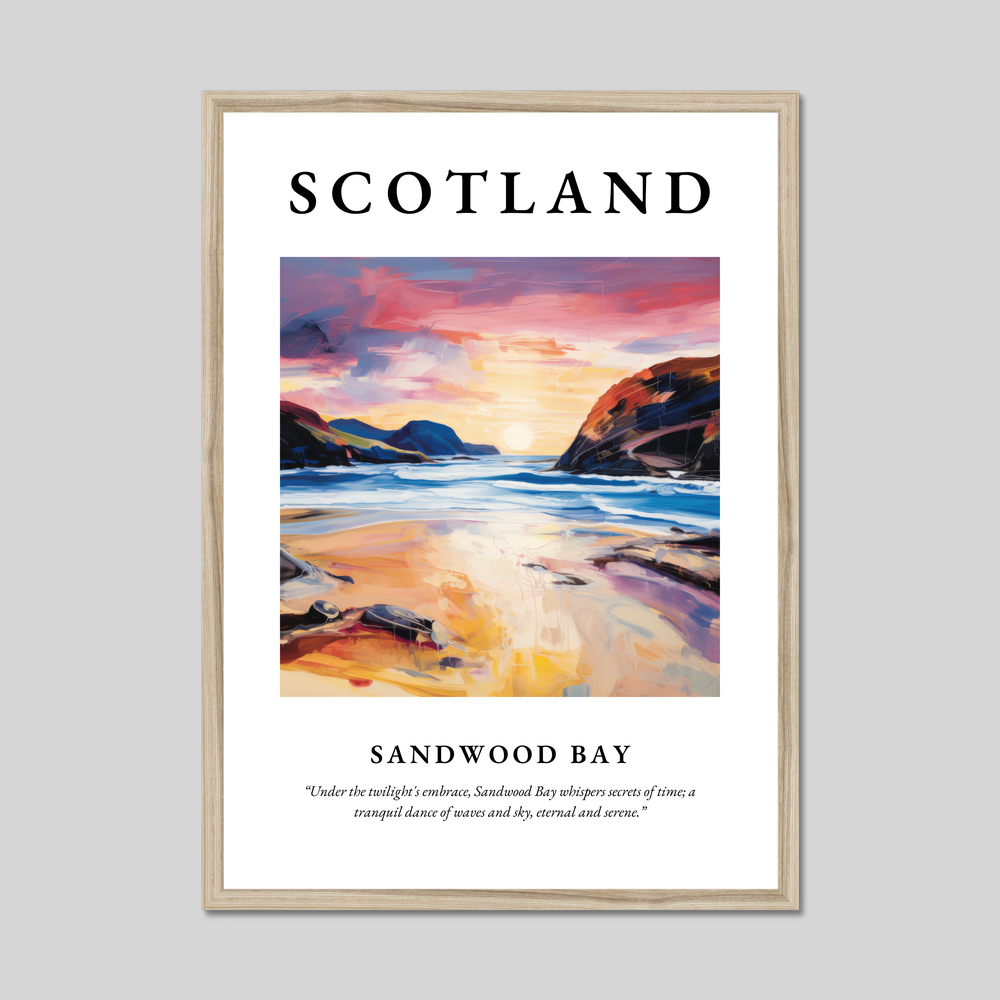 Poster in a natural frame with the word Scotland