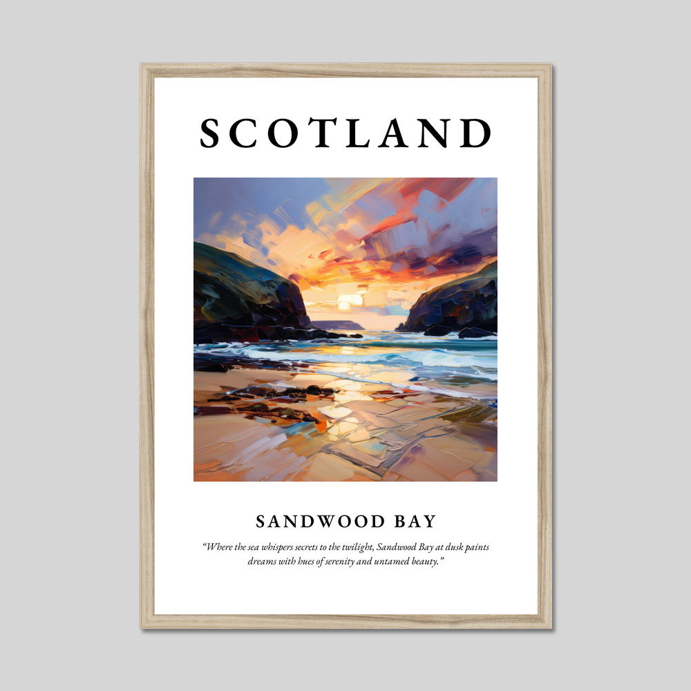 Poster in a natural frame with the word Scotland