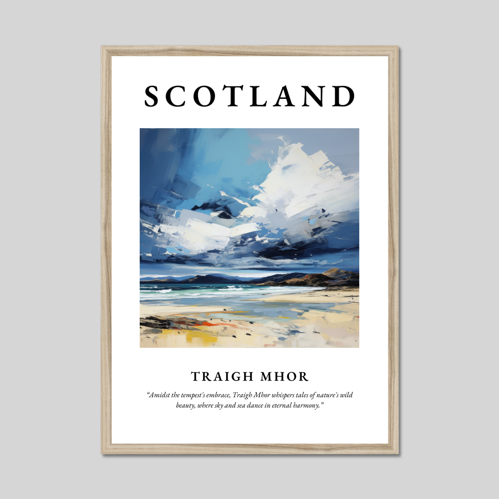 Poster in a natural frame with the word Scotland